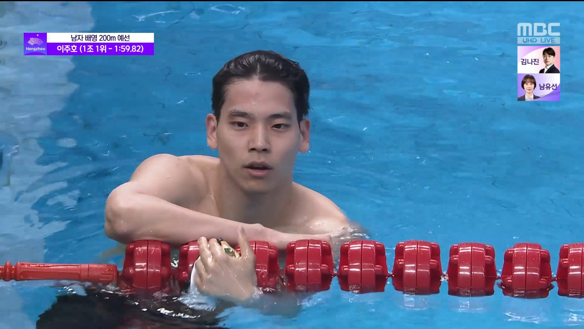 수영 | 남자 배영 200m 예선…이주호(4레인), 독보적 선두로 결승행! 이미지