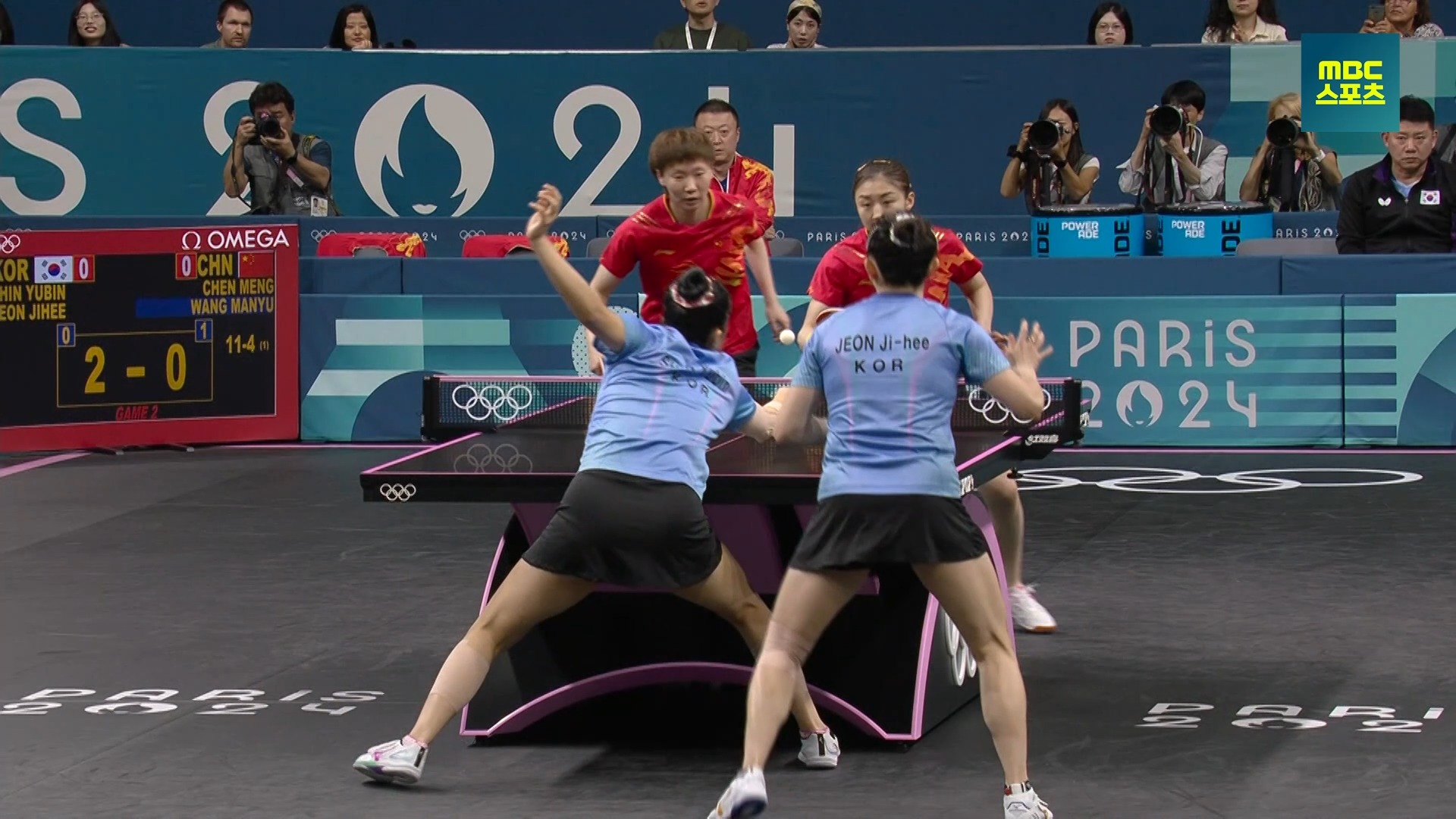 탁구 | 복식 2게임 초반, 팽팽하게 진행되는 대한민국 vs 중국 (여자 단체 준결승) 이미지