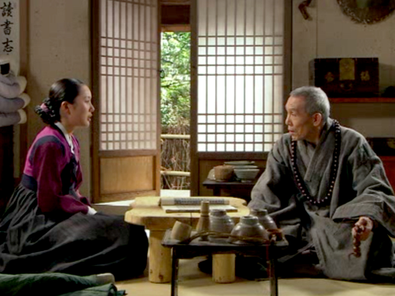 열공스님에게 종이 생산방법을 알고 싶다고 하는 월희 클립 이미지