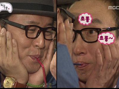 명수-준하, 콜라 나눠마시면 우정 쑥쑥!!