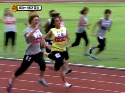 100m달리기 여자 결승 경기 