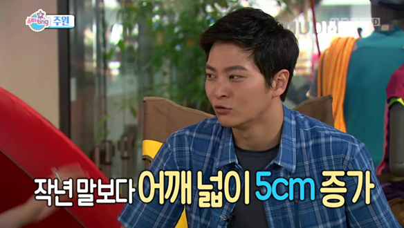 "작년보다 어깨 5cm 늘었다"…주원, 어깨 깡패 다운 어깨 자랑 클립 이미지