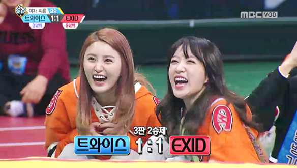 [2016 설] 여자 씨름 결승 - 긴장 가득한 마지막 승부! 트와이스 정연 vs EXID 솔지