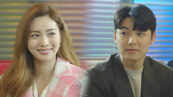 진심을 담아 커플 인터뷰를 하는 주인(나나)과 유진(강민혁) 클립 이미지