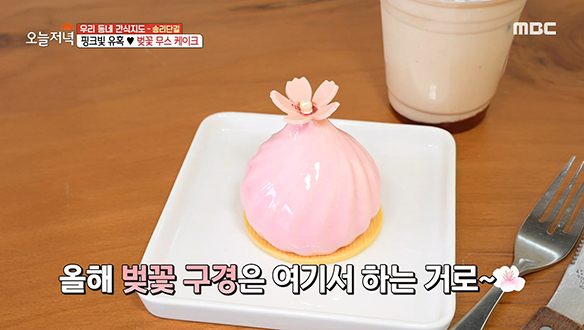 무스 케이크 꿀조합♥ '벚꽃 무스 케이크' & '얼그레이 초코 케이크' 클립 이미지