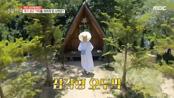 비밀정원 카페의 숨은 핫플레이스! 시원한 '계곡' & '삼각형 오두막'⛺ 클립 이미지