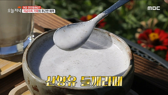 산양이 뛰어노는 농원 카페 대표 메뉴! '산양유 들깨 라떼' & '깻잎차'