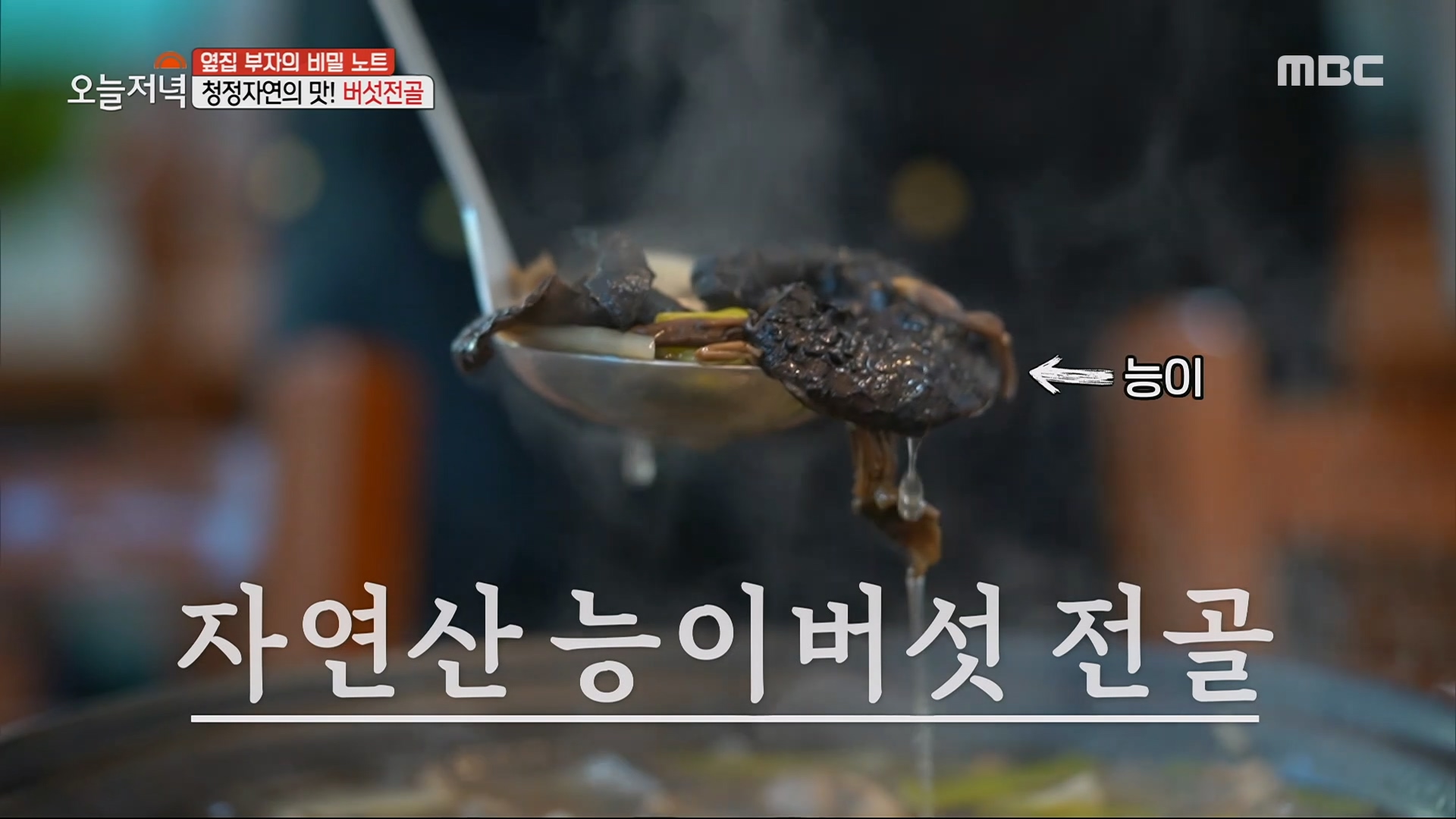 청정자연의 맛! 자연산 능이버섯전골에 송이 추가~?!  클립 이미지