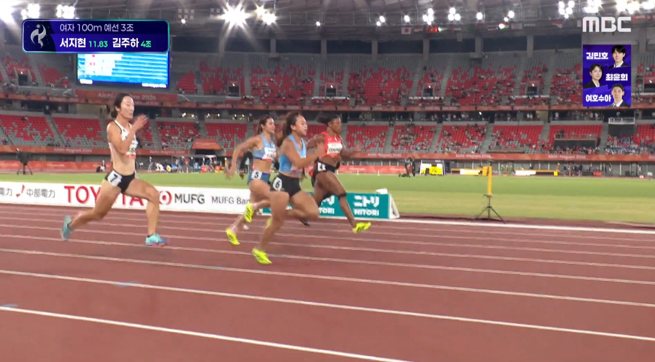 육상｜'조3위' 서지현, 질주 이어간다! 준결승 진출 (여자 100M 예선 3조)